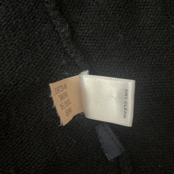 Banana Republic Turtle Neck Wool Blend Kangaroo Pocket Black Sweater Size M - Picture 7 of 8